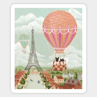 Hot Air Balloon Ride Cats Magnet